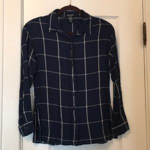 Navy Flannel with White Stripes